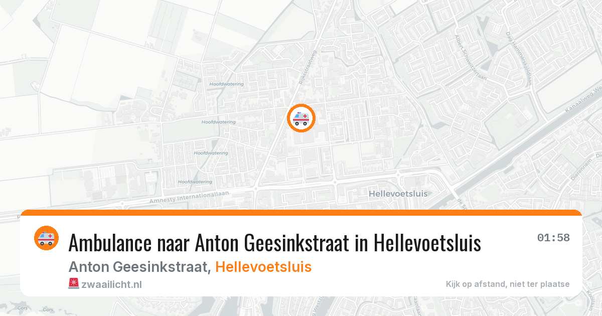 Ambulance naar Anton Geesinkstraat in Hellevoetsluis — 12 aug 2026