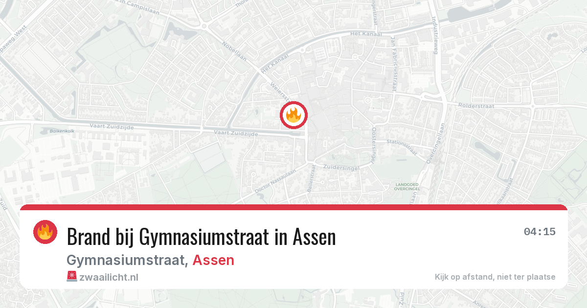 Brand bij Gymnasiumstraat in Assen — 13 aug 2026