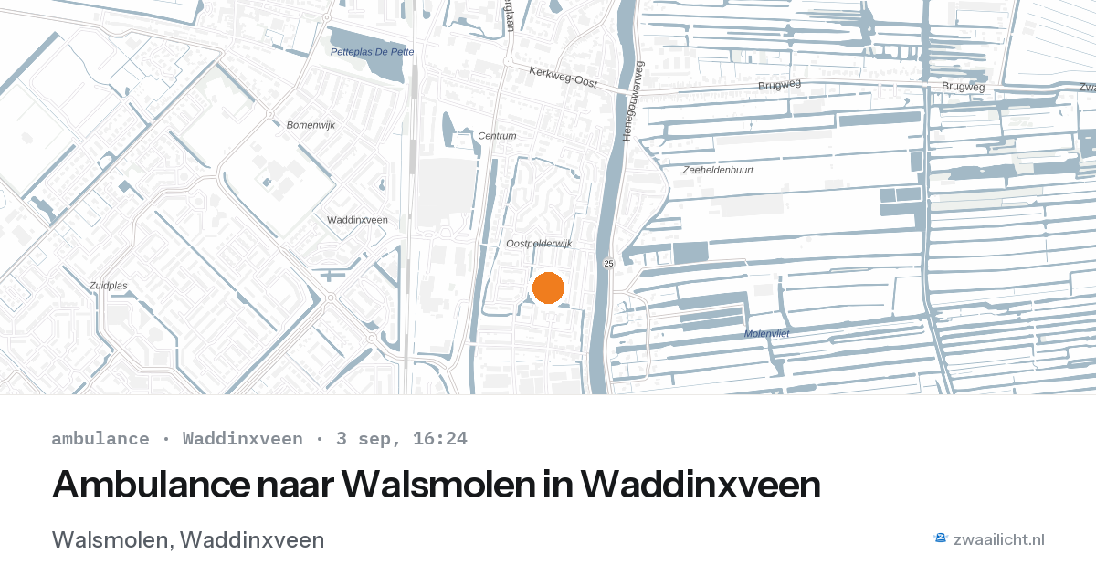 Ambulance naar Walsmolen in Waddinxveen — 3 sep 2026
