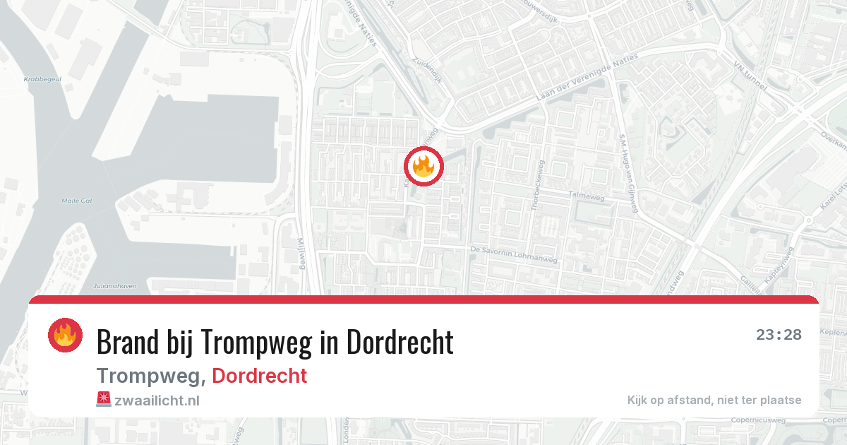 Brand bij Trompweg in Dordrecht — 31 jul 2026