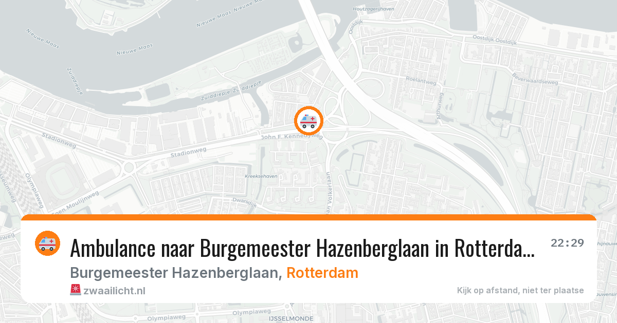 Ambulance naar Burgemeester Hazenberglaan in Rotterdam — 29 jul 2026