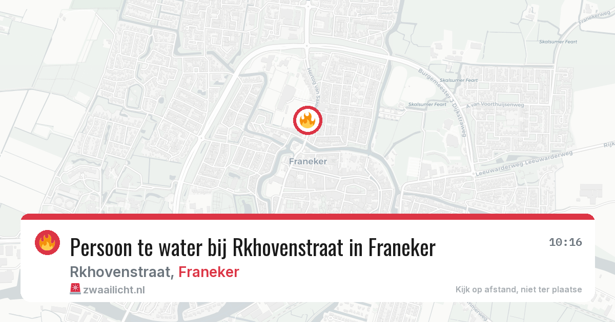Persoon te water bij Rkhovenstraat in Franeker — 10 jun 2026