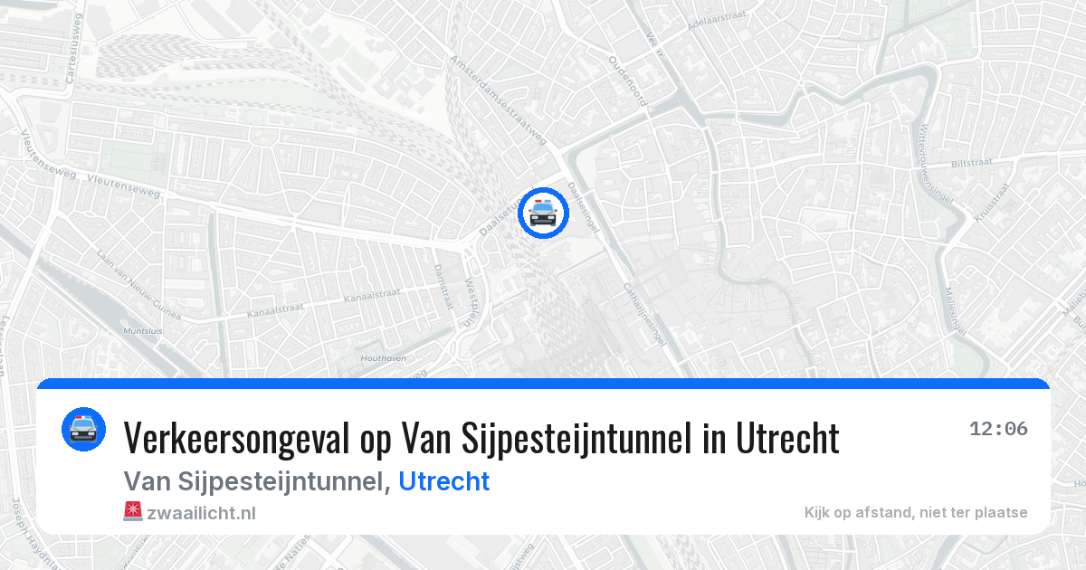 Verkeersongeval op Van Sijpesteijntunnel in Utrecht — 29 jun 2026