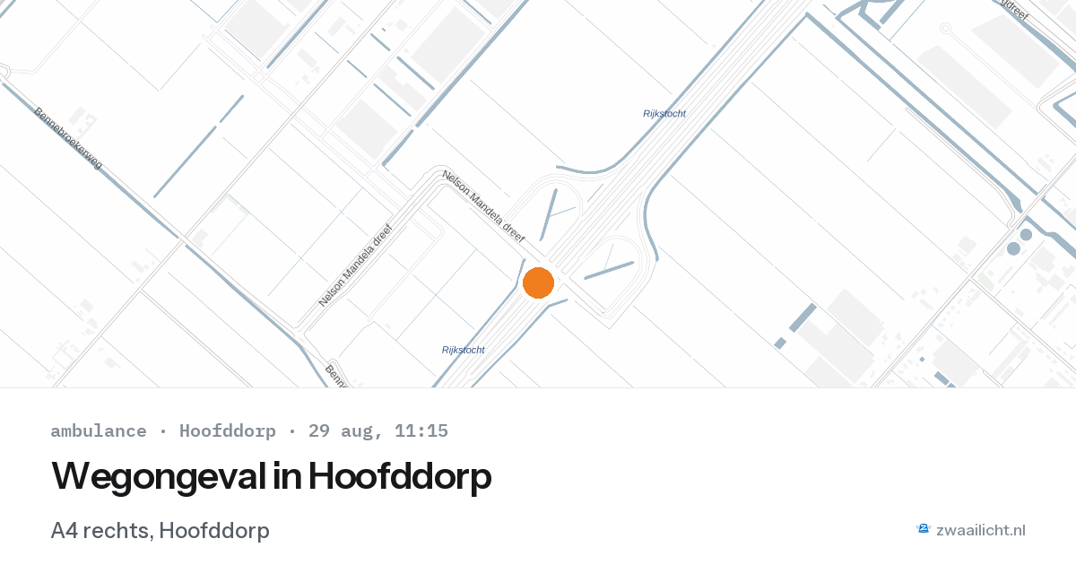 Wegongeval in Hoofddorp — 29 aug 2026