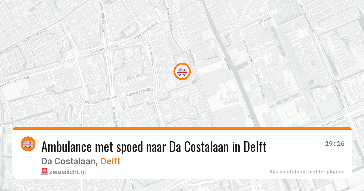 Ambulance met spoed naar Da Costalaan in Delft — 13 mei 2026