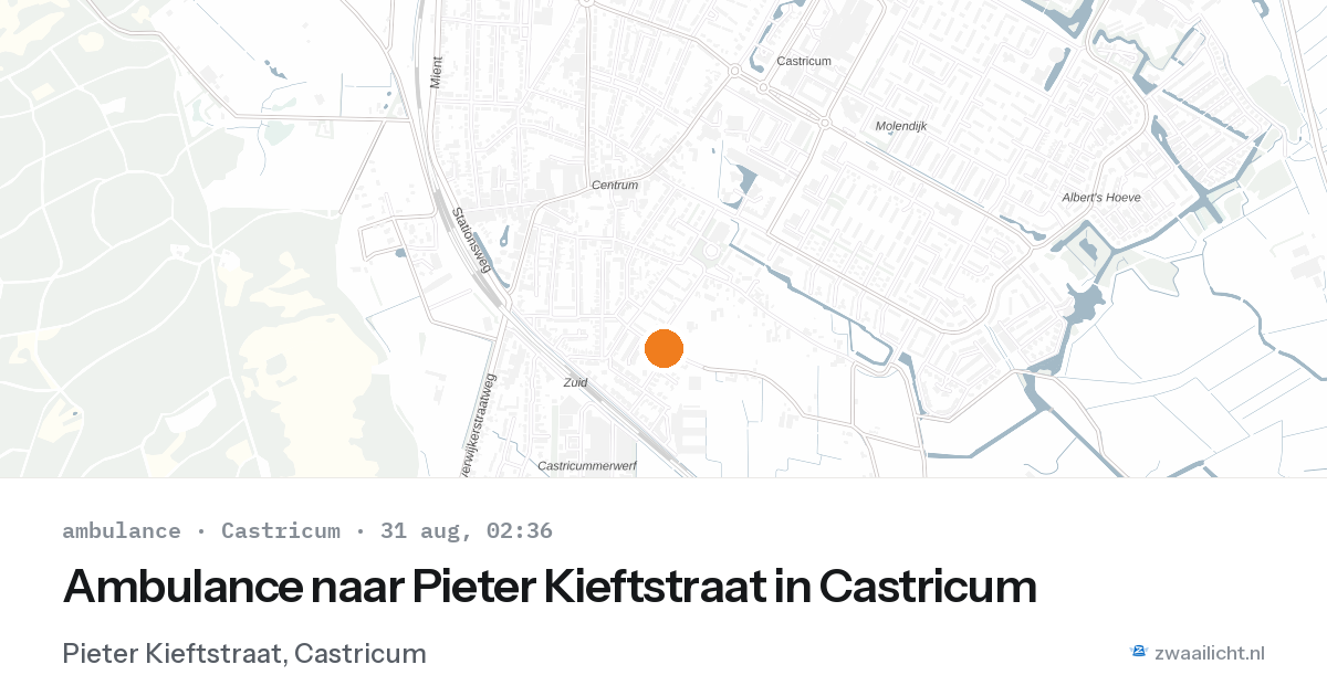 Ambulance naar Pieter Kieftstraat in Castricum — 31 aug 2026
