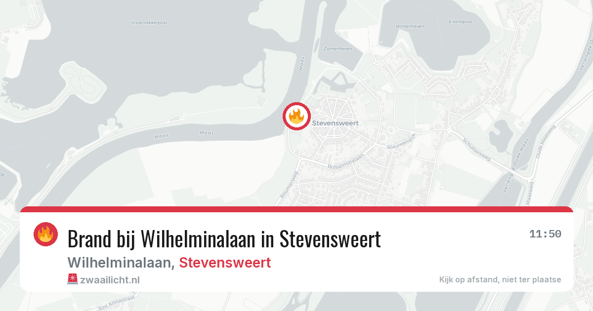 Brand bij Wilhelminalaan in Stevensweert — 20 apr 2026