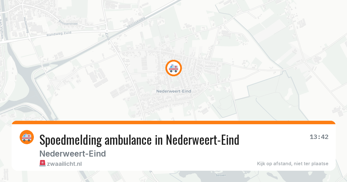 Spoedmelding ambulance in Nederweert-Eind — 20 jun 2026