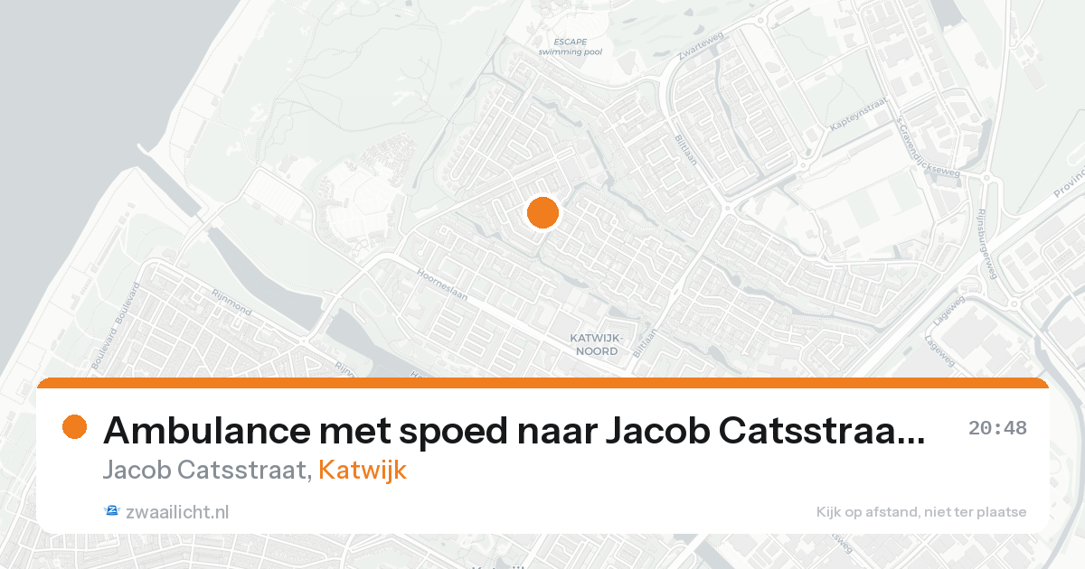Ambulance met spoed naar Jacob Catsstraat in Katwijk — 23 aug 2026