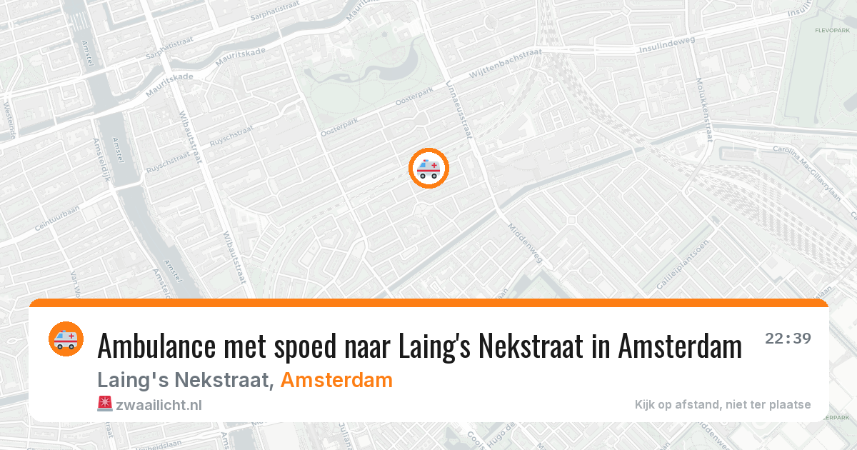 Ambulance met spoed naar Laing's Nekstraat in Amsterdam — 8 mei 2026