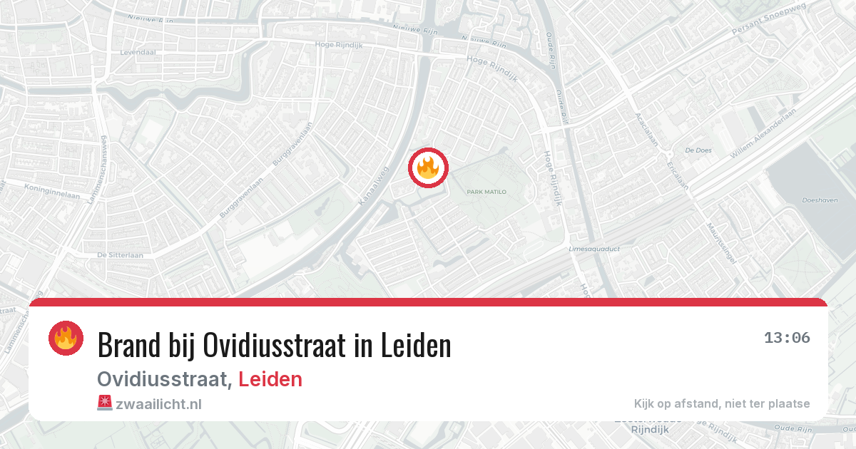 Brand bij Ovidiusstraat in Leiden — 15 jun 2026