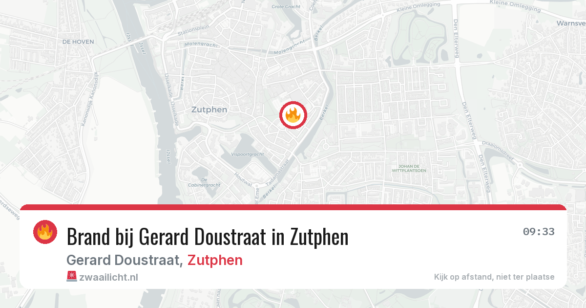 Brand bij Gerard Doustraat in Zutphen — 23 jul 2026