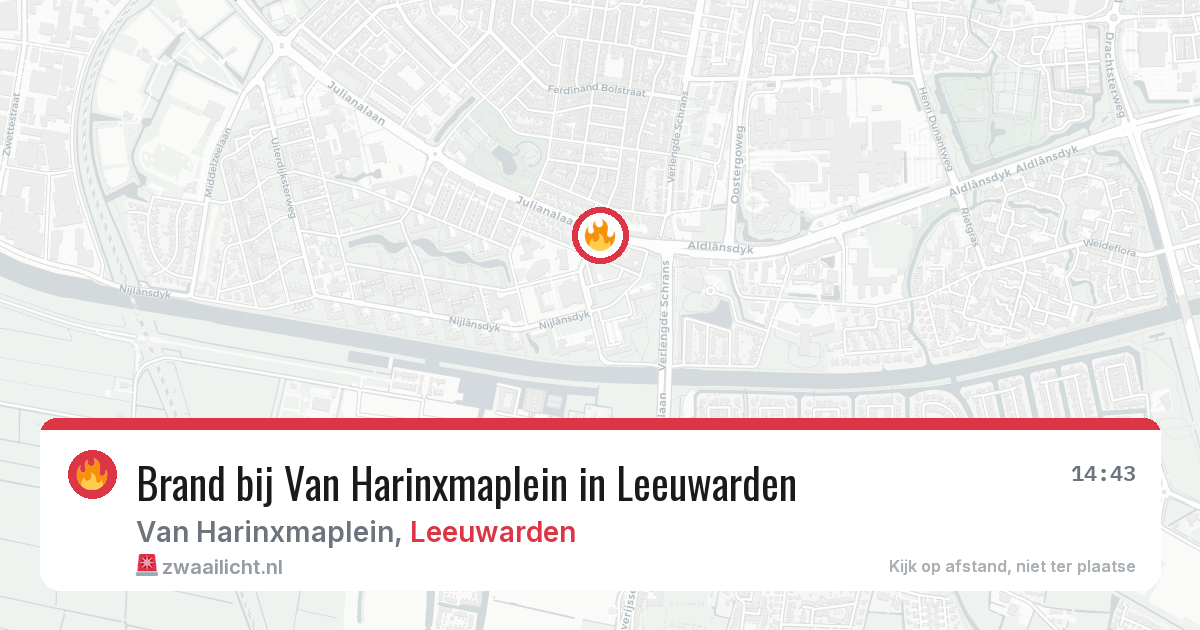 Brand bij Van Harinxmaplein in Leeuwarden — 31 jul 2026