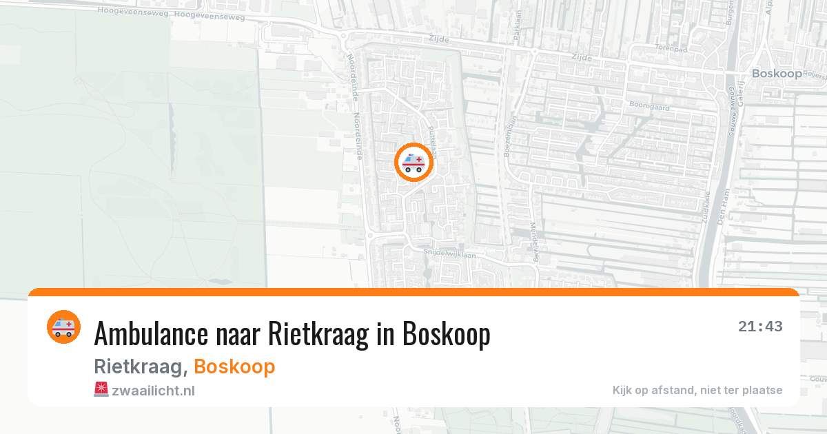 Ambulance naar Rietkraag in Boskoop — 25 jun 2026