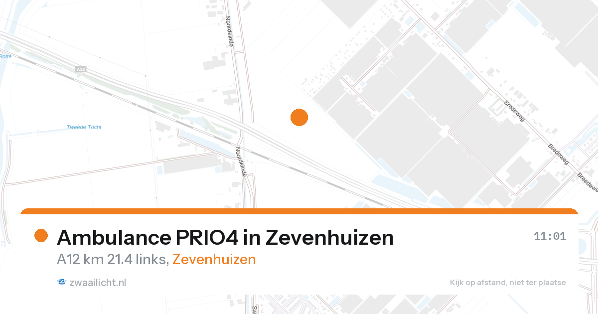 Ambulance PRIO4 in Zevenhuizen — 26 aug 2026 | 🚨 Zwaailicht.nl