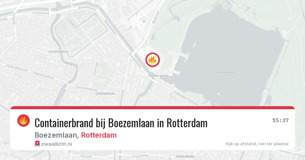Containerbrand bij Boezemlaan in Rotterdam — 27 jul 2026
