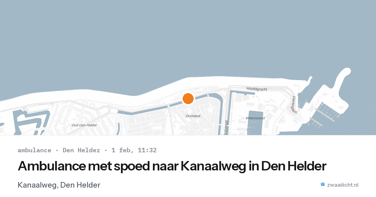 Ambulance met spoed naar Kanaalweg in Den Helder — 1 feb 2026