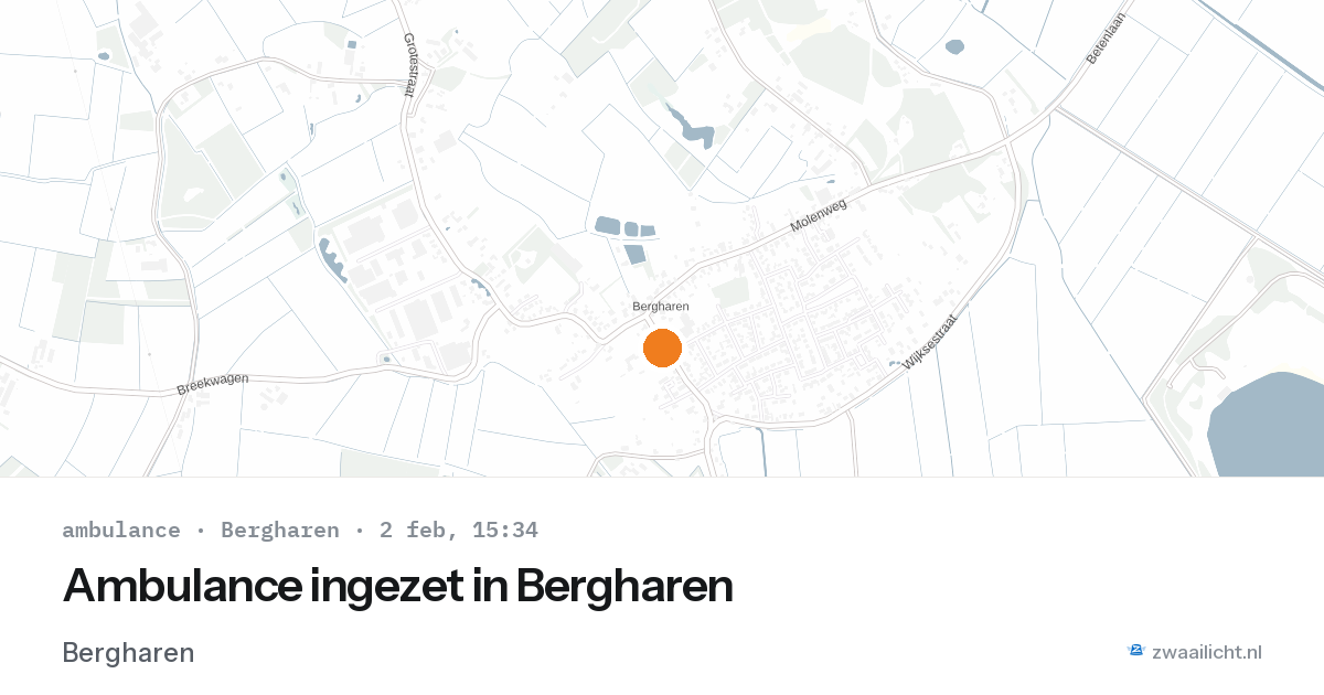 Ambulance ingezet in Bergharen — 2 feb 2026