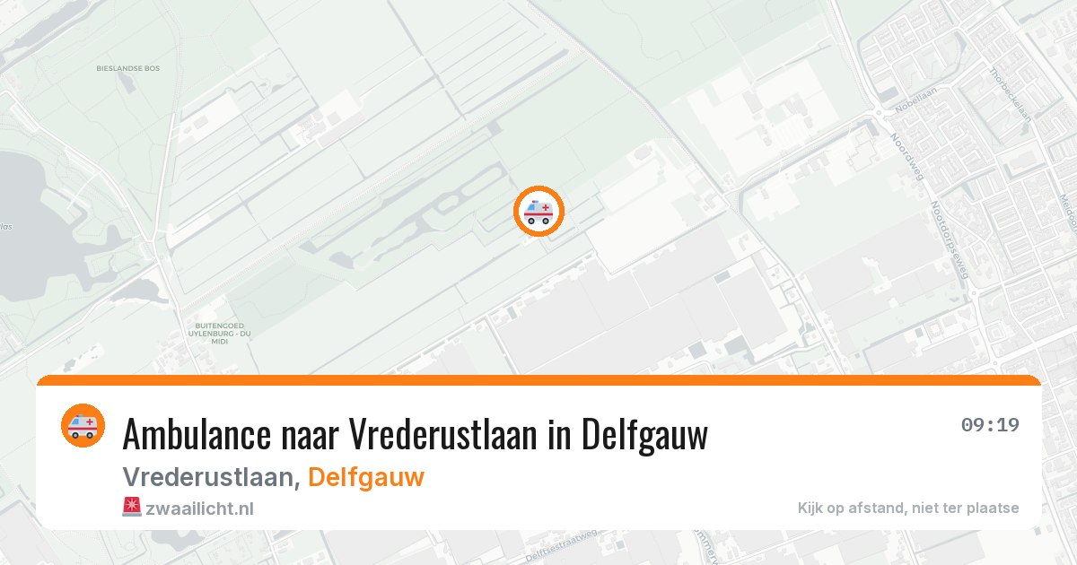Ambulance naar Vrederustlaan in Delfgauw — 3 aug 2026