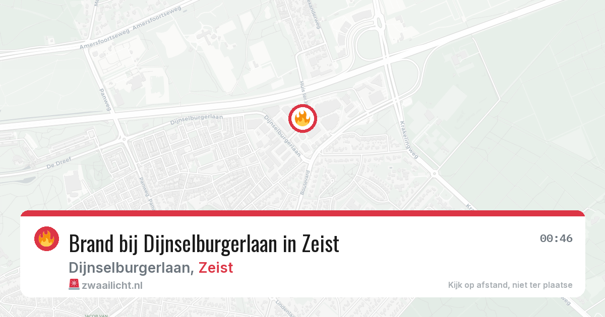 Brand bij Dijnselburgerlaan in Zeist — 19 jun 2026