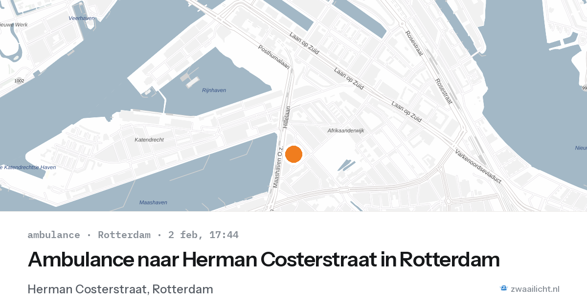 Ambulance naar Herman Costerstraat in Rotterdam — 2 feb 2026