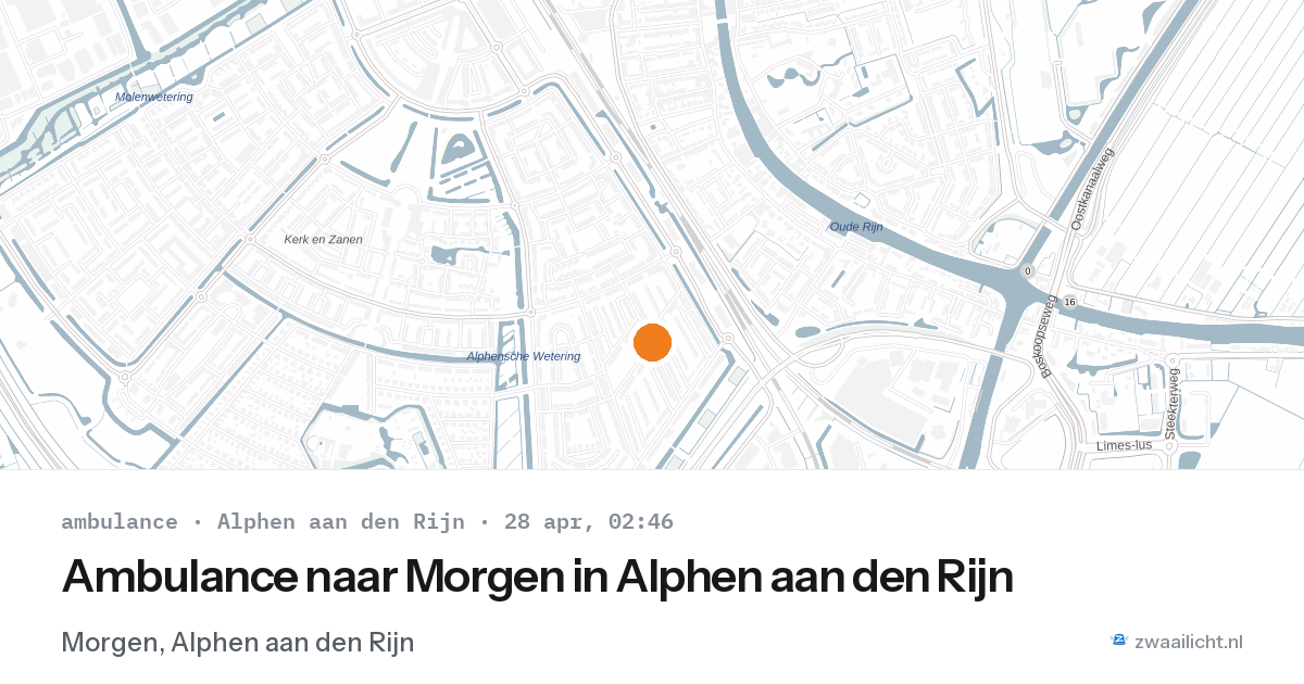 Ambulance naar Morgen in Alphen aan den Rijn — 28 apr 2026