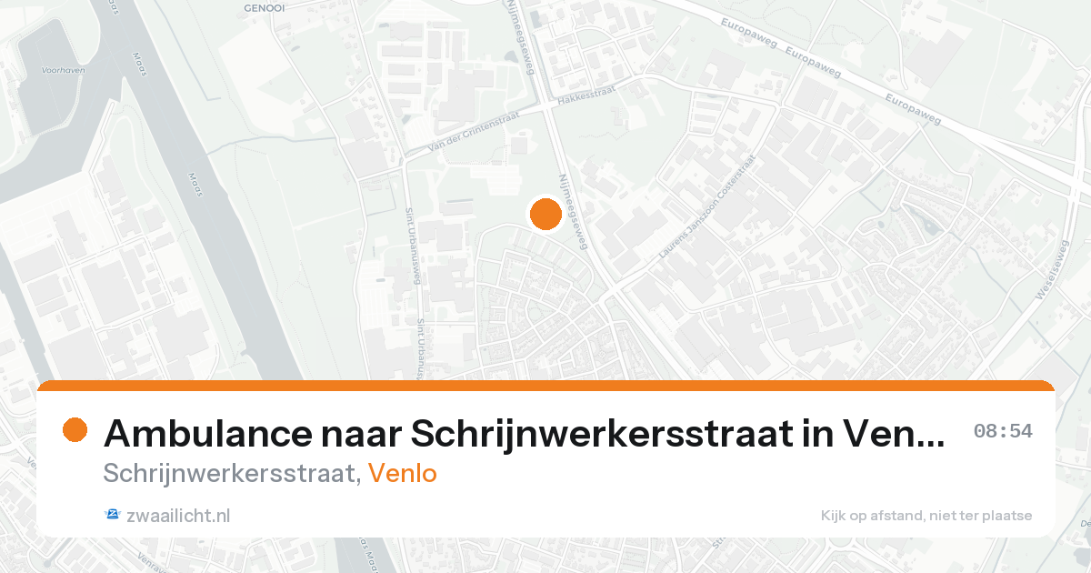 Ambulance naar Schrijnwerkersstraat in Venlo — 24 aug 2026