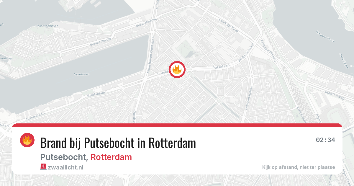 Brand bij Putsebocht in Rotterdam — 29 jan 2026