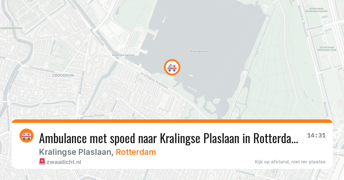 Ambulance met spoed naar Kralingse Plaslaan in Rotterdam — 12 apr 2026