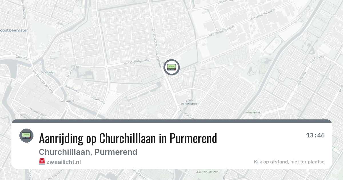 Aanrijding op Churchilllaan in Purmerend — 13 feb 2026