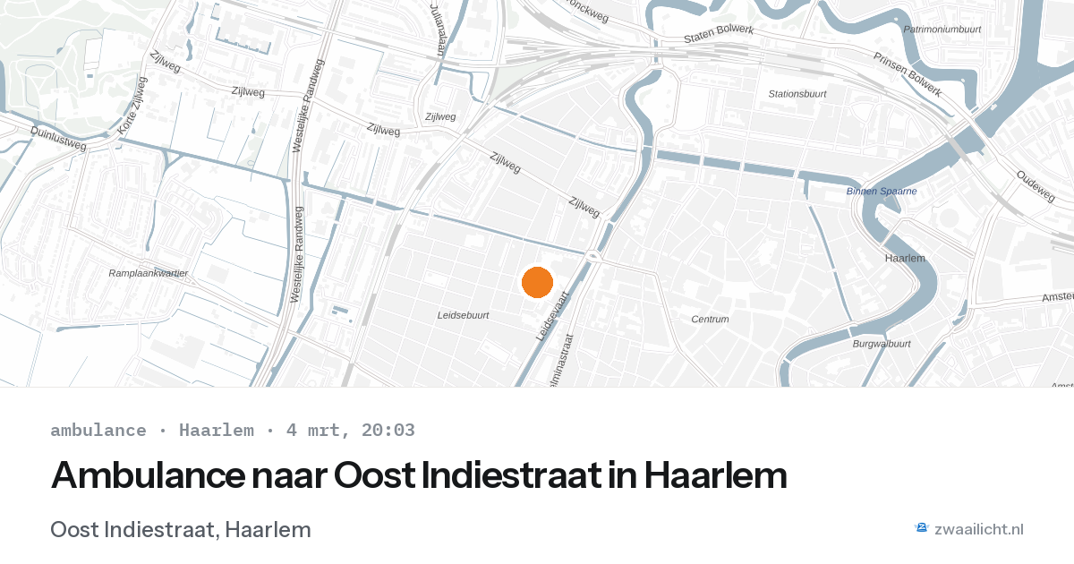 Ambulance naar Oost Indiestraat in Haarlem — 4 mrt 2026