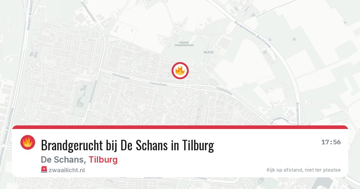 Brandgerucht bij De Schans in Tilburg — 7 jun 2026