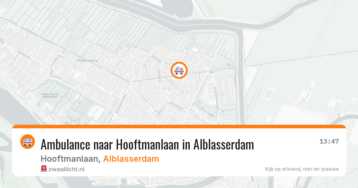Ambulance naar Hooftmanlaan in Alblasserdam — 17 jul 2026