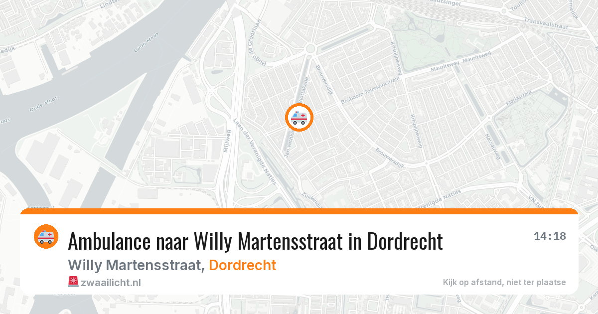 Ambulance naar Willy Martensstraat in Dordrecht — 22 jul 2026