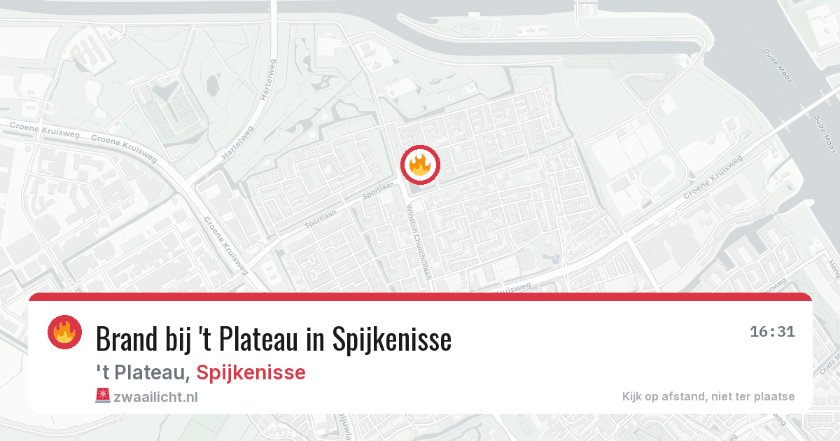 Brand bij 't Plateau in Spijkenisse — 13 mei 2026