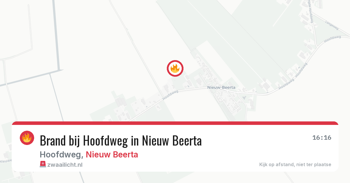 Brand bij Hoofdweg in Nieuw Beerta — 16 apr 2026