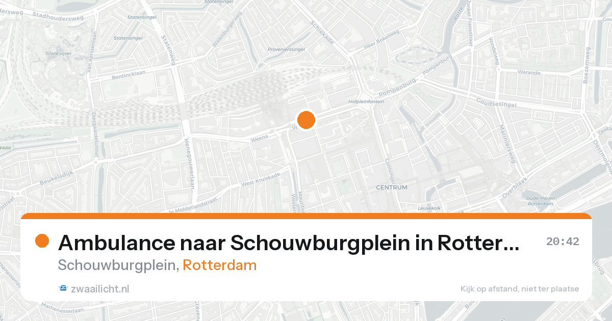 Ambulance naar Schouwburgplein in Rotterdam — 21 aug 2026