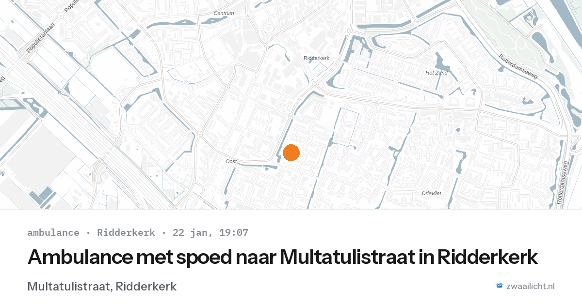 Ambulance met spoed naar Multatulistraat in Ridderkerk — 22 jan 2026