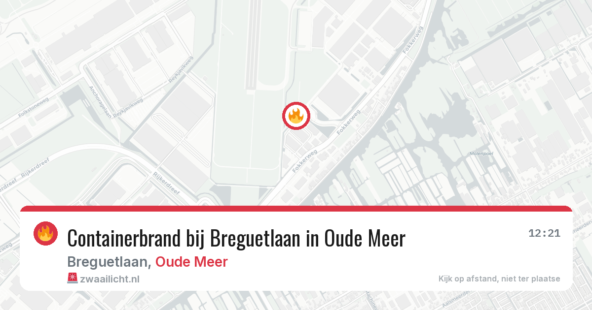 Containerbrand bij Breguetlaan in Oude Meer — 30 apr 2026