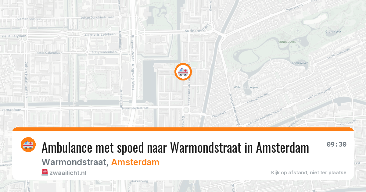 Ambulance met spoed naar Warmondstraat in Amsterdam — 7 jul 2026