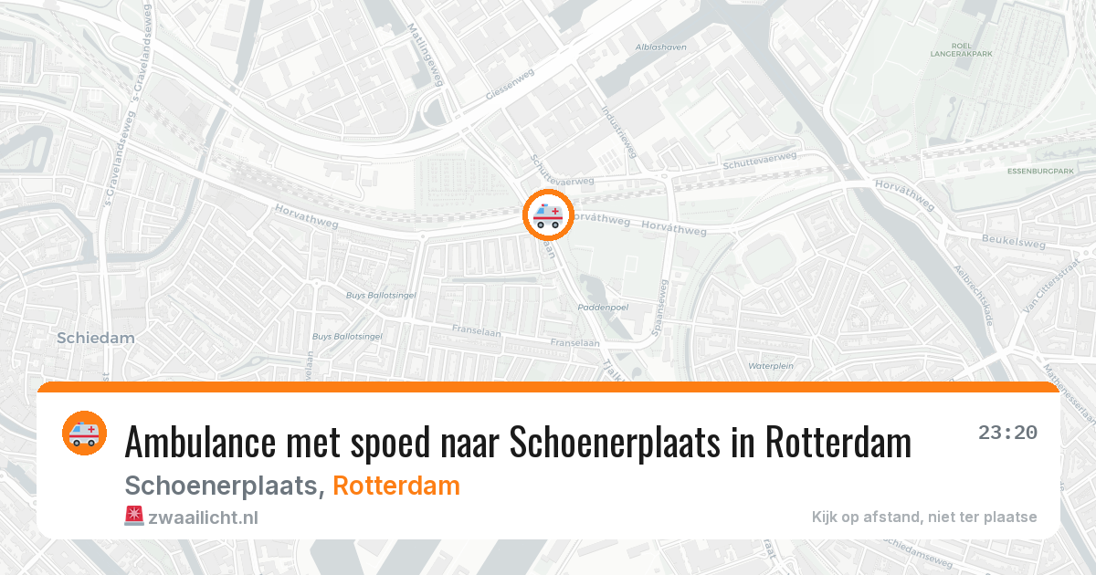 Ambulance met spoed naar Schoenerplaats in Rotterdam — 18 mrt 2026