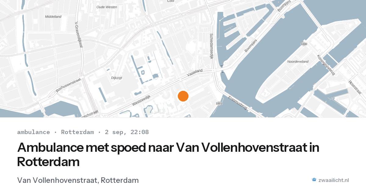 Ambulance met spoed naar Van Vollenhovenstraat in Rotterdam — 2 sep 2026