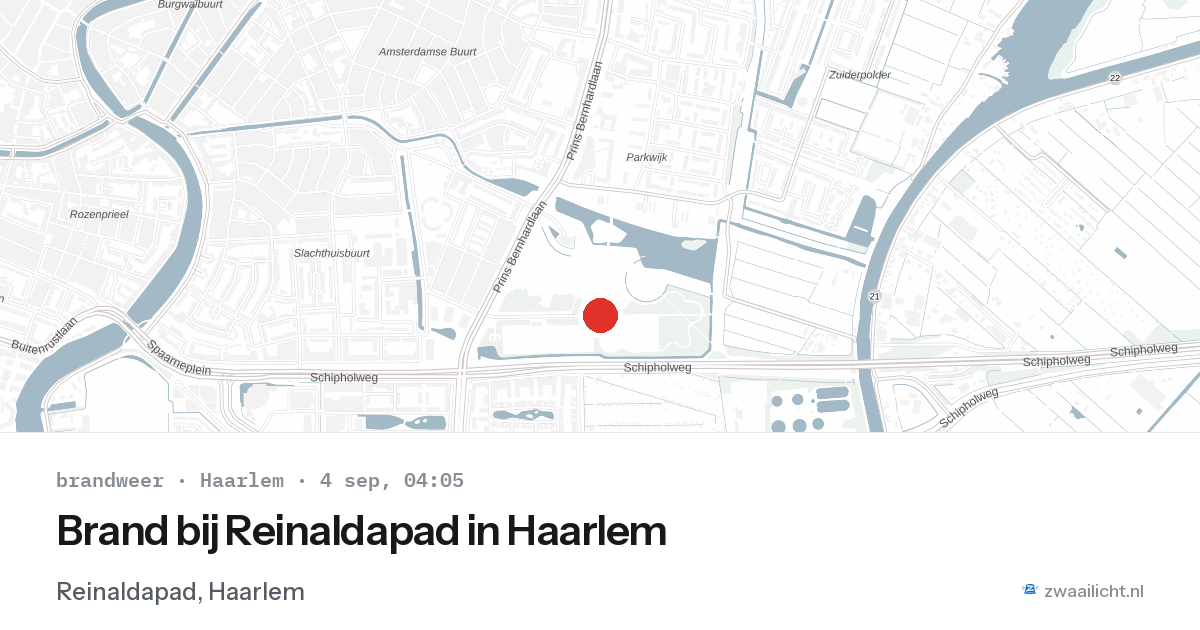 Brand bij Reinaldapad in Haarlem — 4 sep 2026