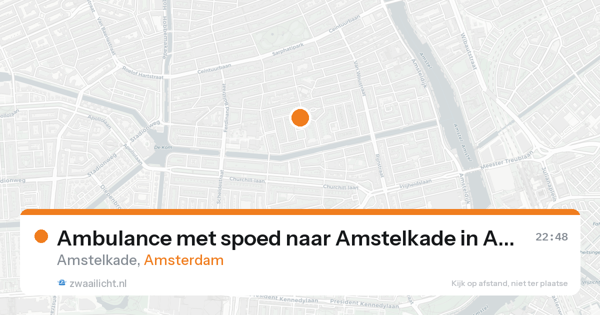 Ambulance met spoed naar Amstelkade in Amsterdam — 16 aug 2026