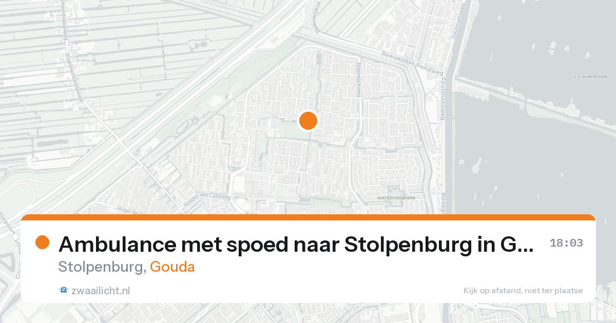 Ambulance met spoed naar Stolpenburg in Gouda — 23 aug 2026