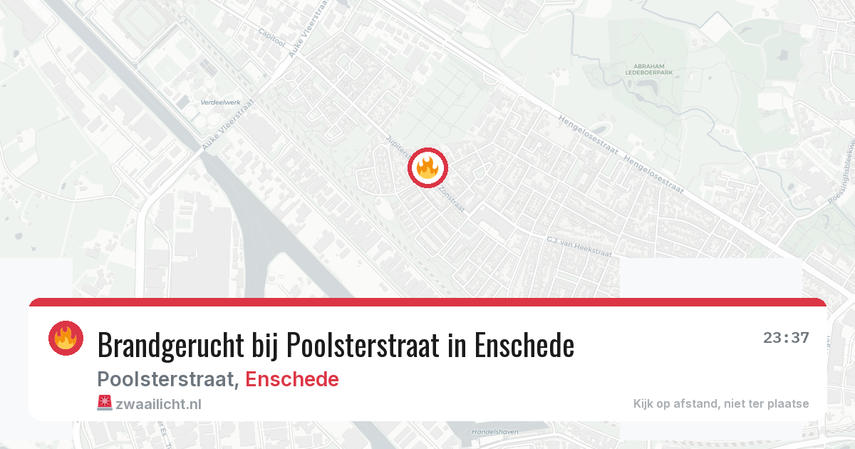 Brandgerucht bij Poolsterstraat in Enschede — 18 mei 2026