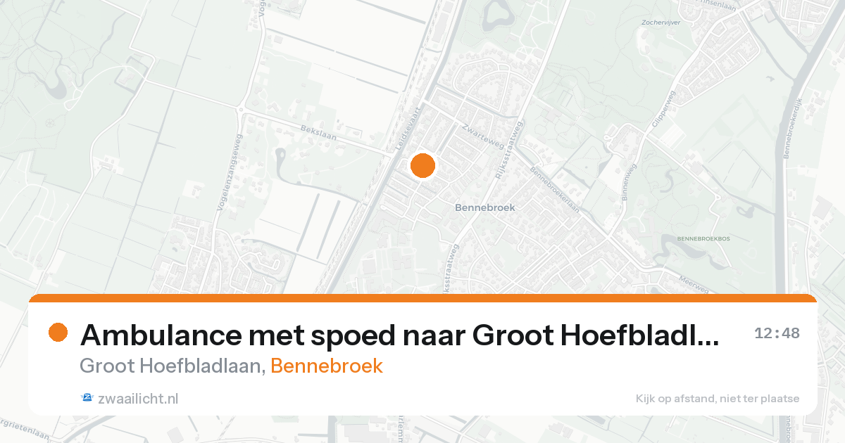Ambulance met spoed naar Groot Hoefbladlaan in Bennebroek — 13 aug 2026