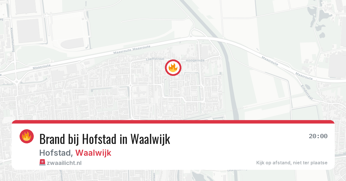Brand bij Hofstad in Waalwijk — 9 jul 2026