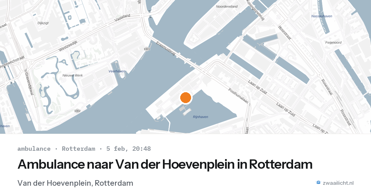 Ambulance naar Van der Hoevenplein in Rotterdam — 5 feb 2026