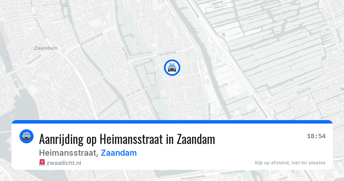 Aanrijding op Heimansstraat in Zaandam — 17 jun 2026